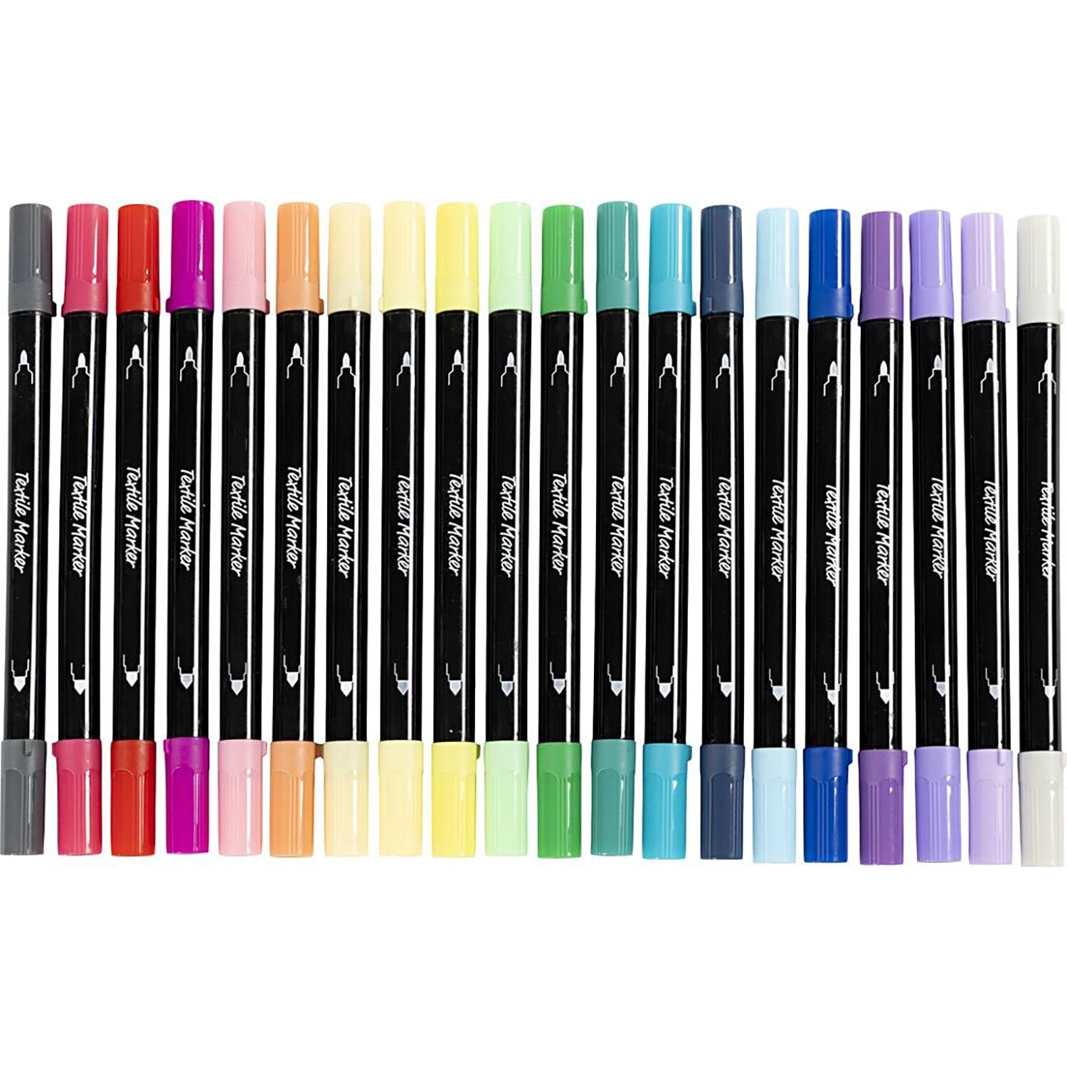 Textil-Marker / Stoffmalstifte, Doppelspitze, Zusatzfarben 20 Stifte Bild 2