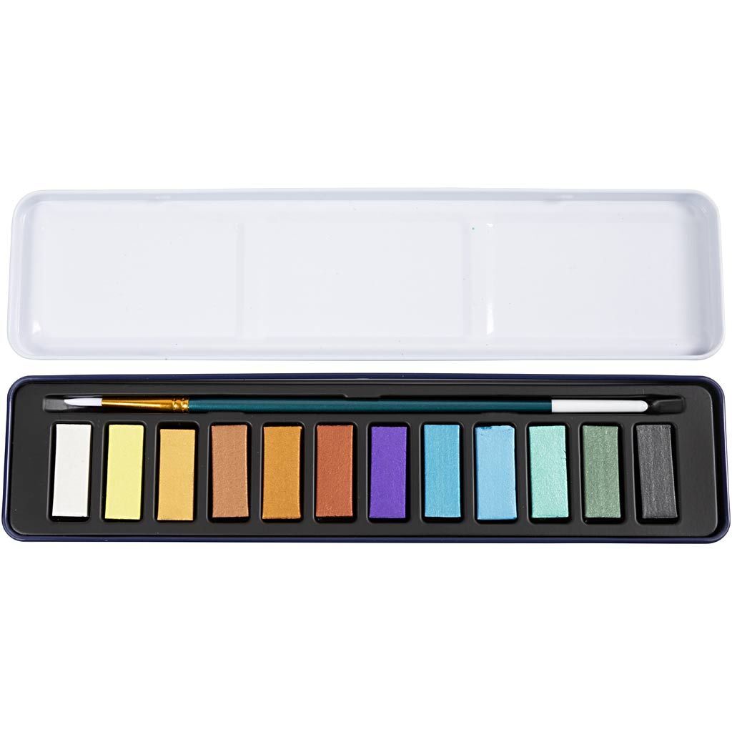Wasserfarben-Set, Metallic-Farben, 12 Farbt�ne Bild 4