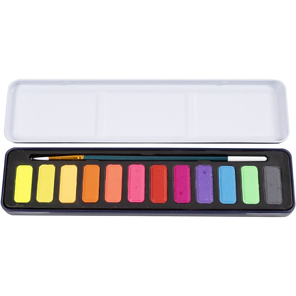 Wasserfarben-Set, Pastellfarben, 12 Farbt�ne Bild 4