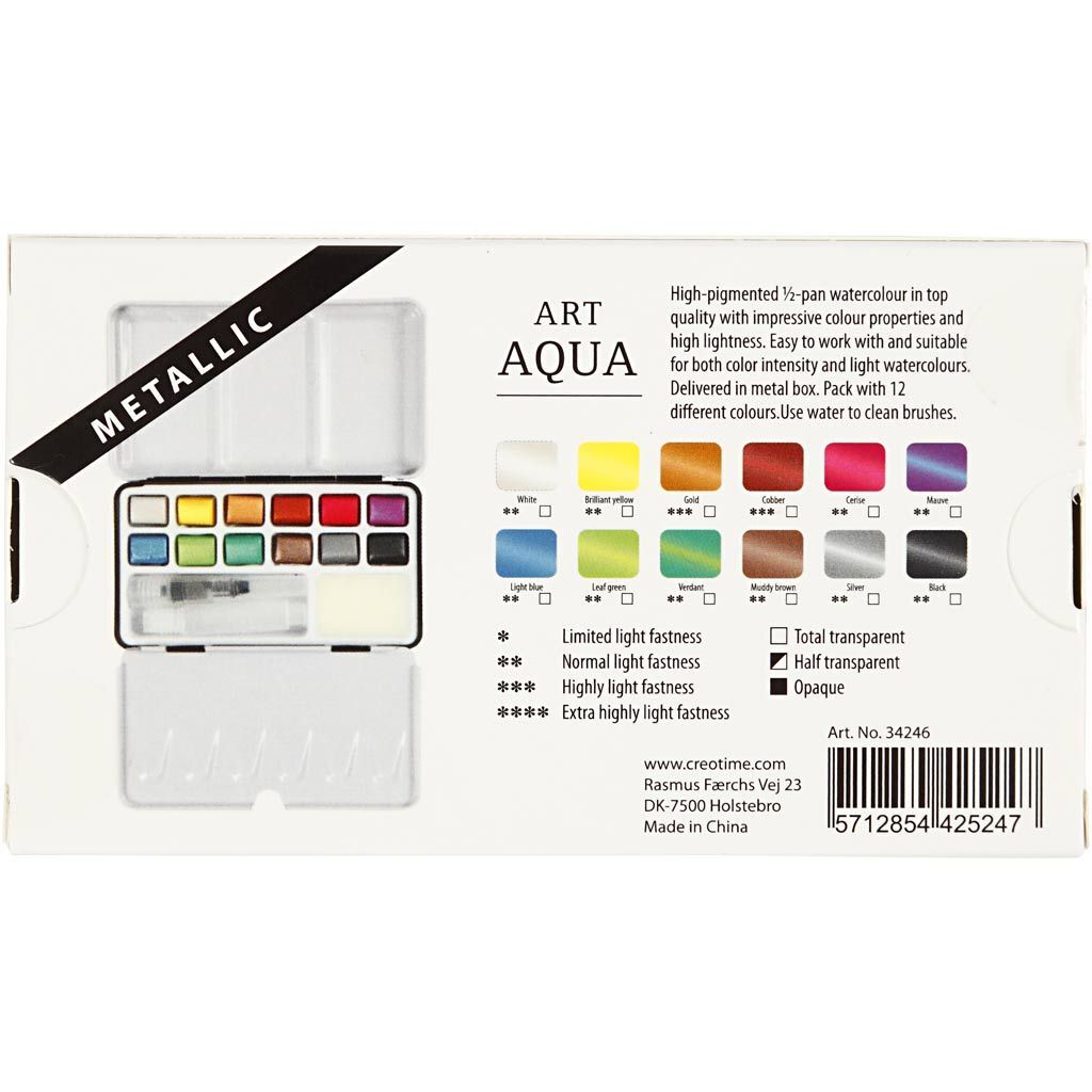 Art Aquarellfarben, Metallic-Farben, 12 Farbt�ne Bild 3