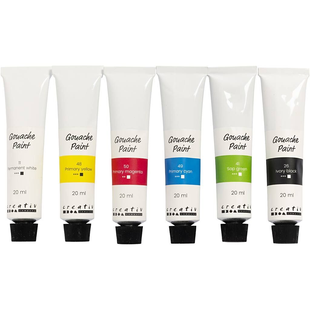 Set Gouachefarben, Standard-Farben, 6x20 ml Bild 3