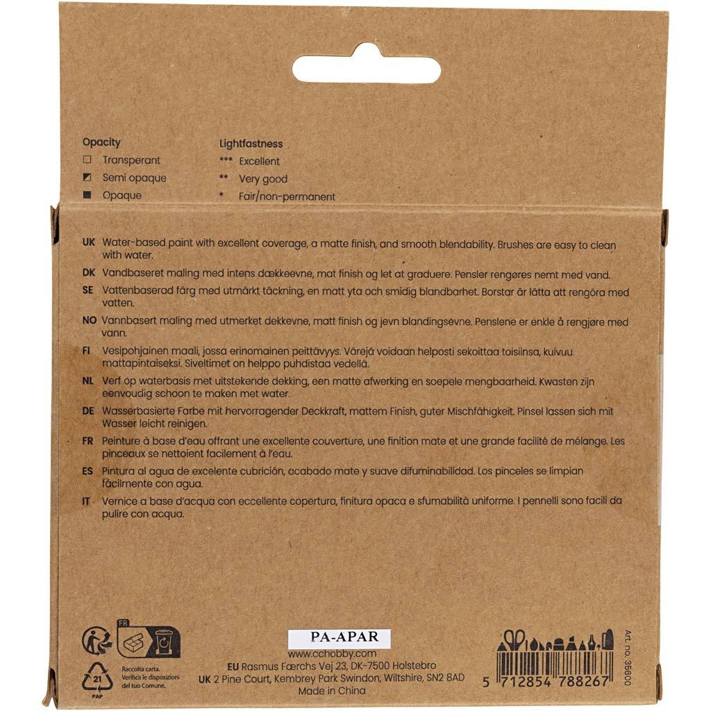 Set Gouachefarben, Standard-Farben, 6x20 ml Bild 2