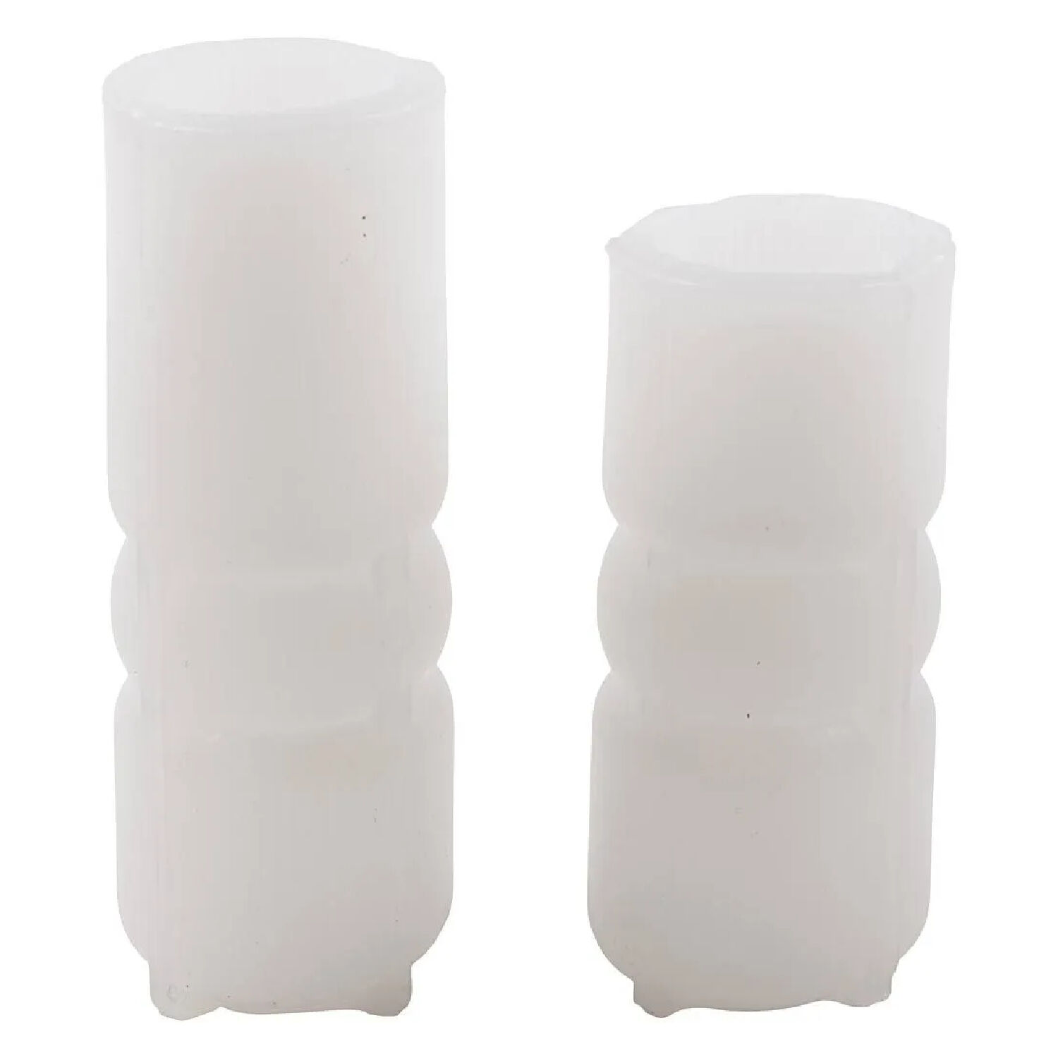NEU Silikonform / Gieform, Gerippter Zylinder mit Kugel, 11 x 4 cm & 14 x 4 cm, 2 Stck Bild 2