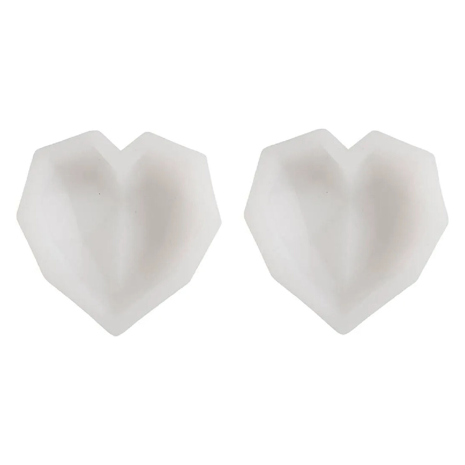 NEU Silikonform / Gieform, Facettiertes Herz, 6 x 5,8 x 2 cm, 2 Stck Bild 2