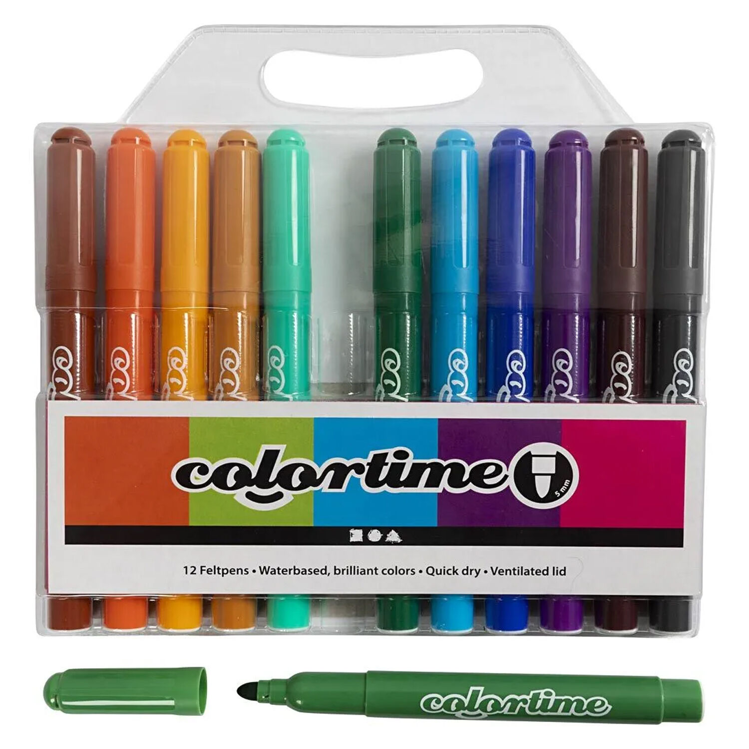 NEU Colortime Filzstifte, Trend-Farben, Strichstrke 5 mm, 12 Stk. Bild 2