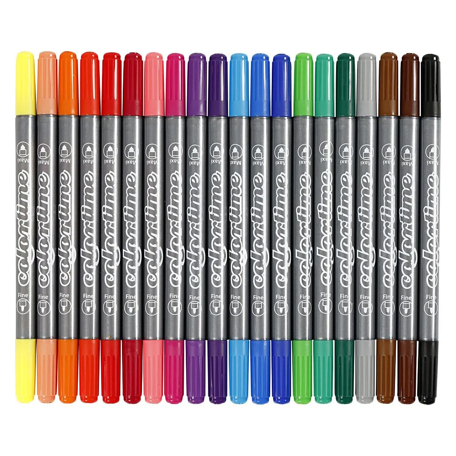 NEU Colortime Dual-Filzstifte, Standard-Farben, Strichstrke 2,3+3,6 mm, 20 Stk. Bild 3