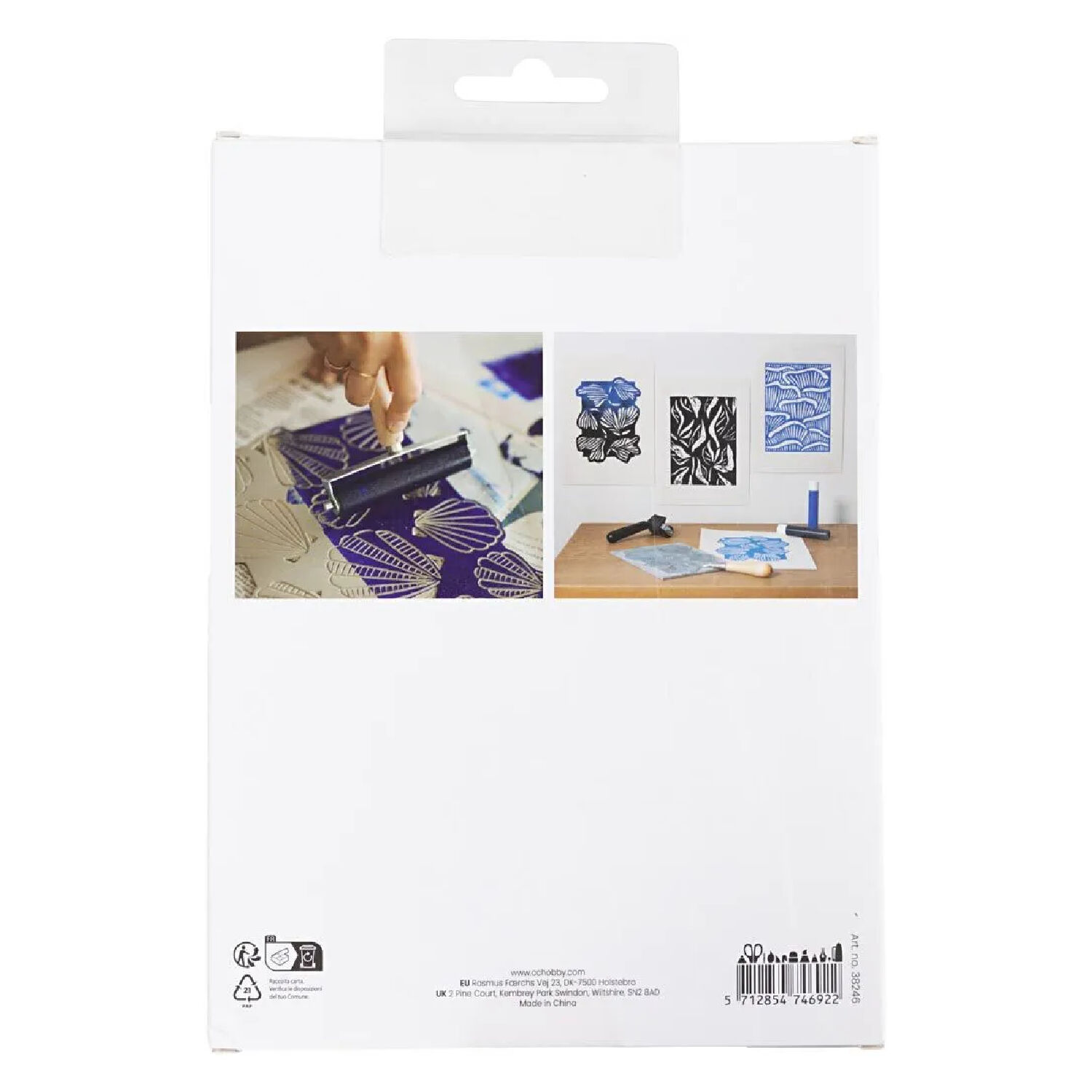 NEU Stempelblock fr Linoldruck, 15 x 20 cm, Hellgrau Bild 2