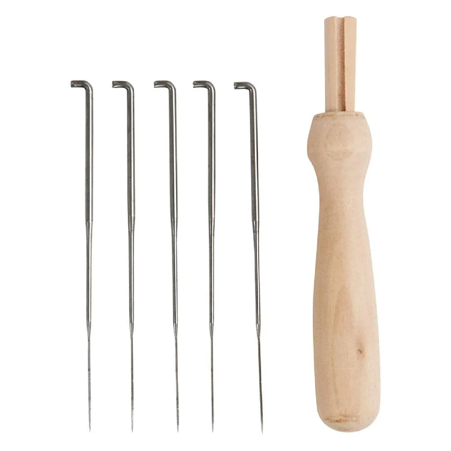 NEU Filznadelhalter aus Holz, 9 cm, mit 5 Nadeln