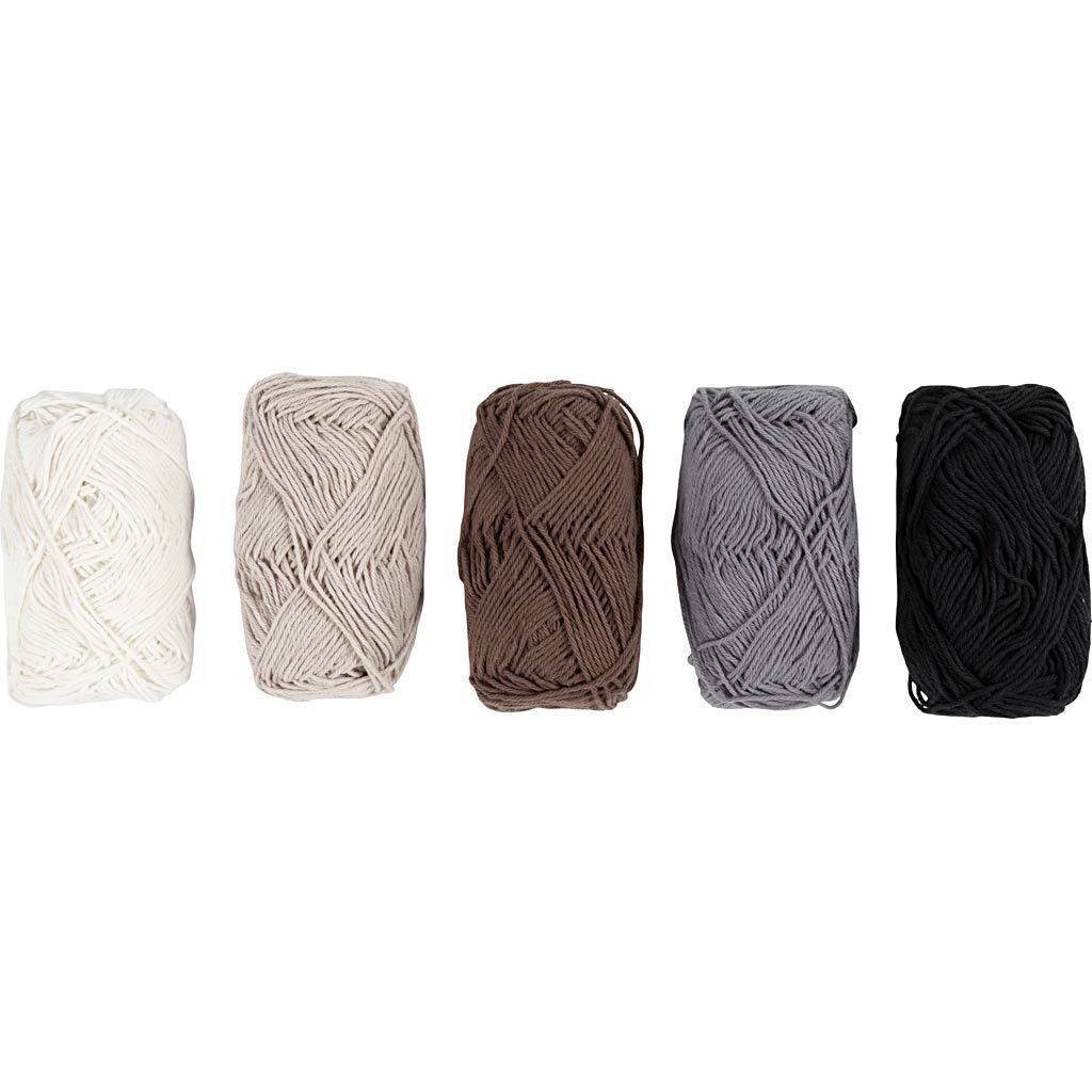 Baumwollgarn, Nr. 8/4, L�nge 5x50 m, Naturfarben, 5x20 g