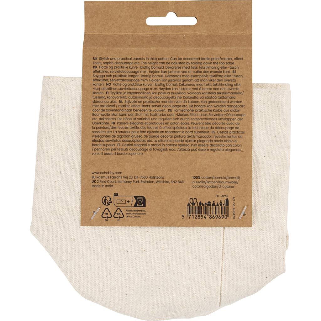 Stoffk�rbe, H�he 14,5 cm, D 9 cm, 385 g, Hellnatur, 2 St�ck Bild 3