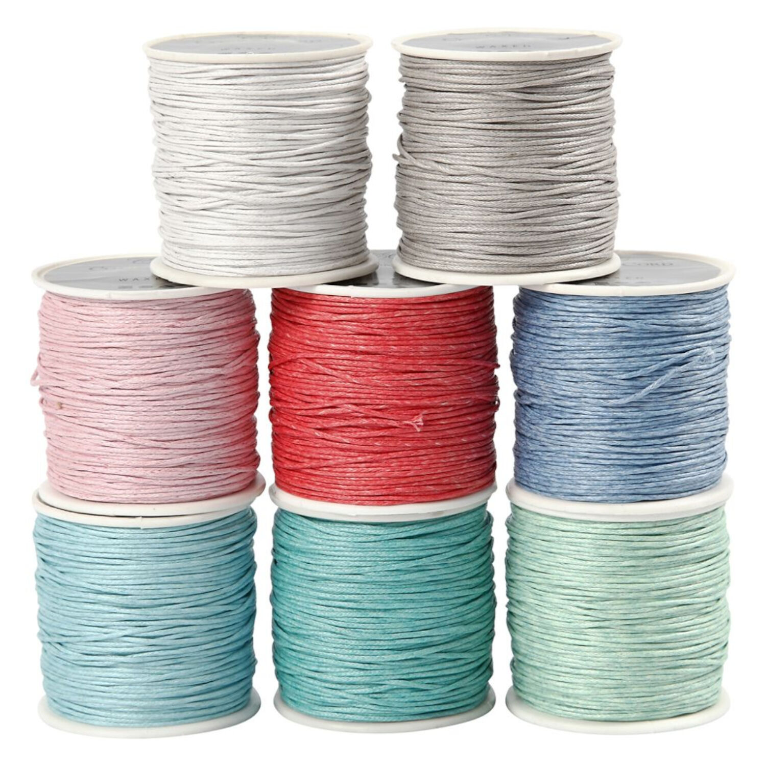 Baumwollband Pastell-Farben, Strke 1 mm, 8x40 m