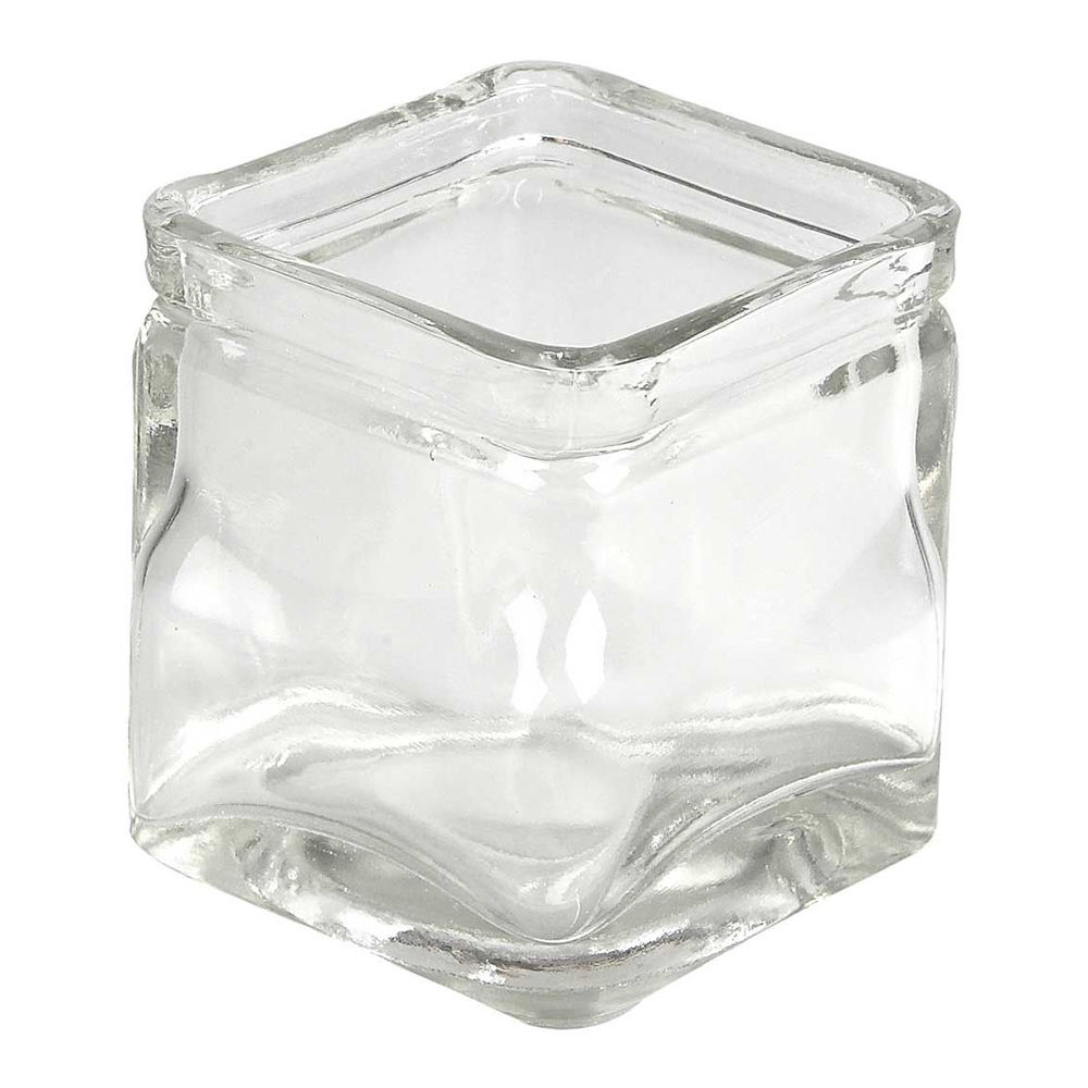 Kerzenhalter aus Glas, 5,5x5,5cm, 12er Pack