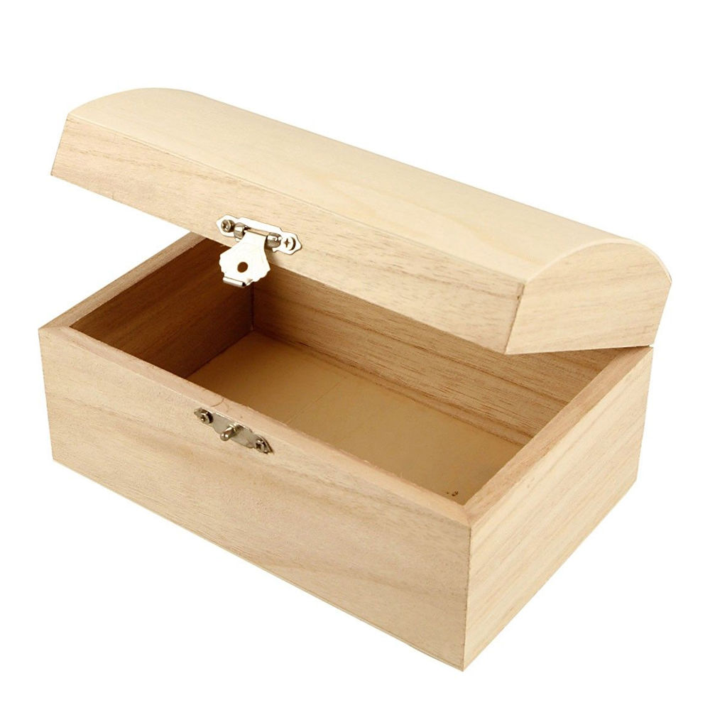 Holztruhe mit gewlbtem Deckel, 16,5x11x8,55cm