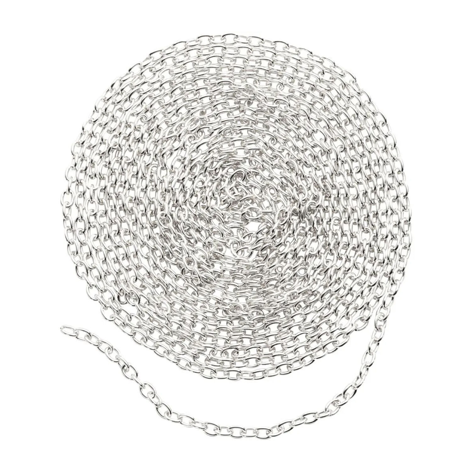 NEU Schmuckkette / Gliederkette, Metall silberfarben, 2 mm, 2 m