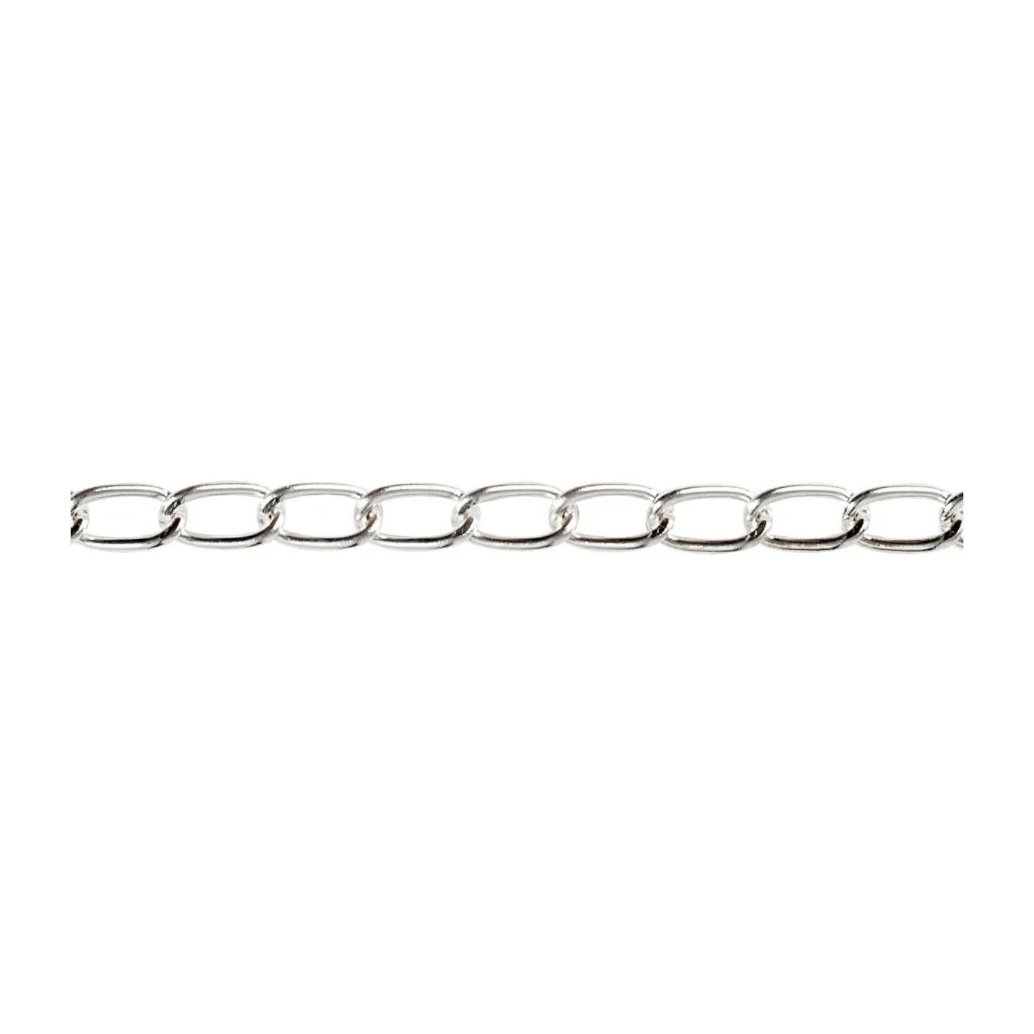 NEU Schmuckkette / Gliederkette, Metall silberfarben, 6 mm, 1 m