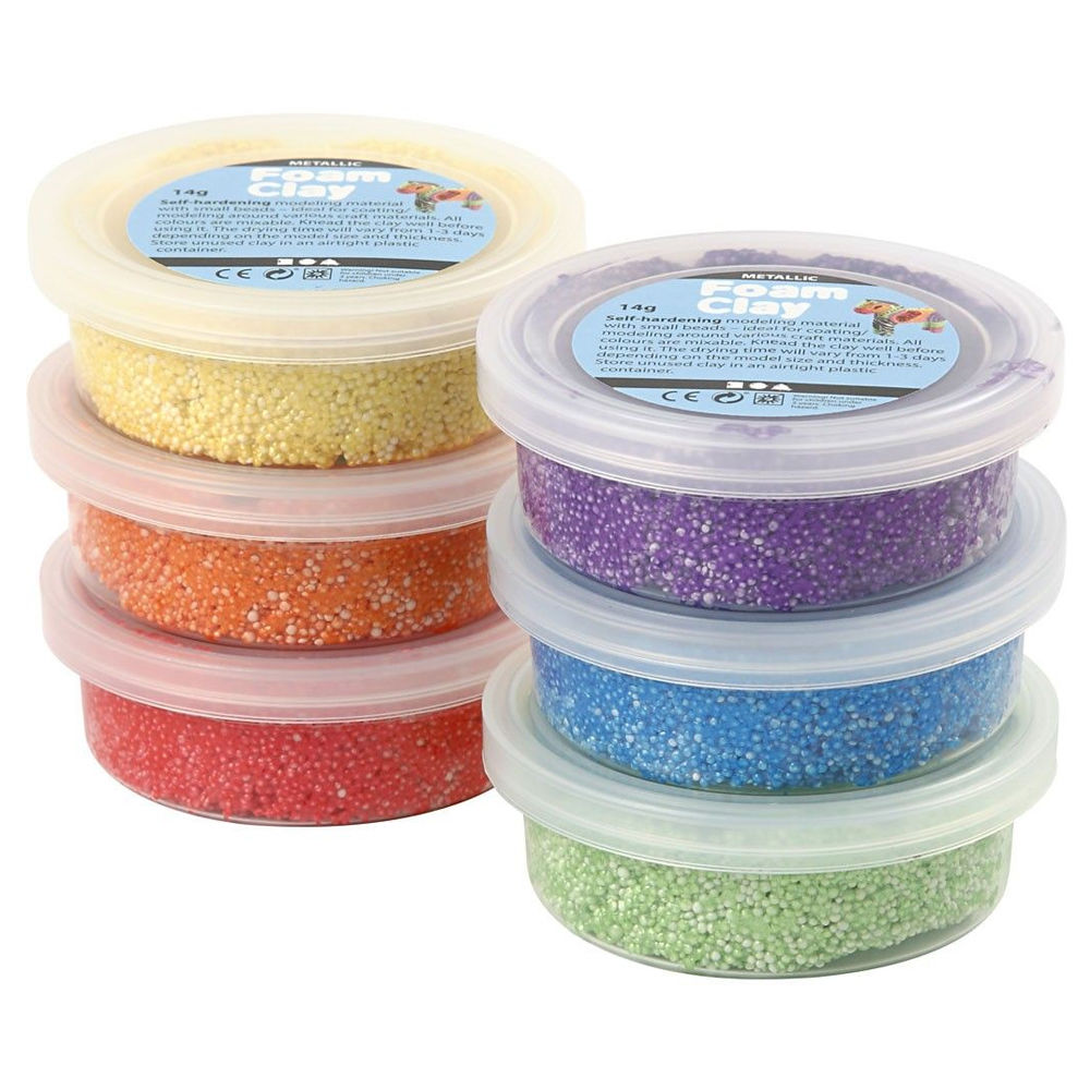 Foam Clay, Bunt-Metallic Set, 6x14g