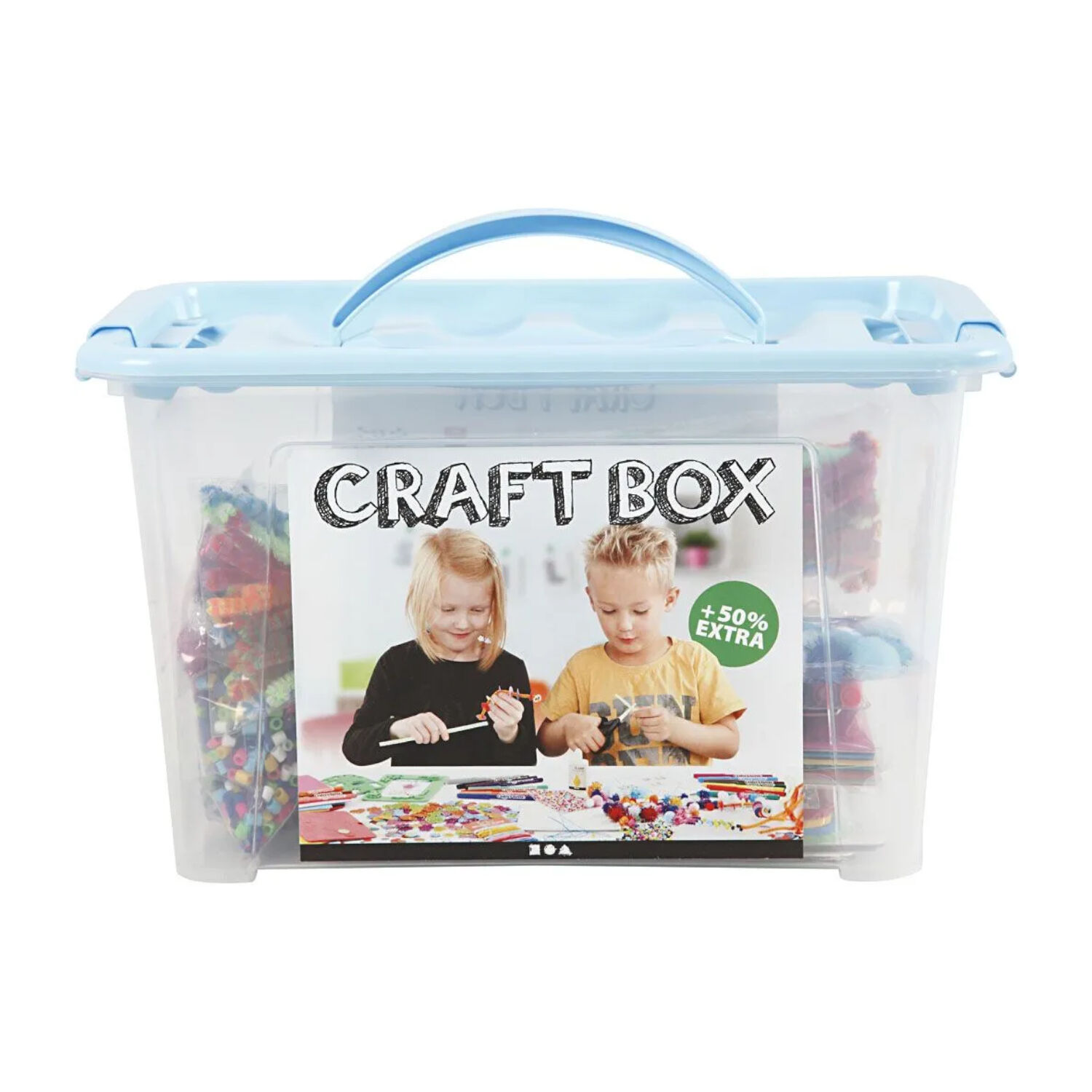 NEU Riesen-Bastelbox inkl. Ideenheft, Kreative Materialmischung in der Kunststoffbox Bild 2
