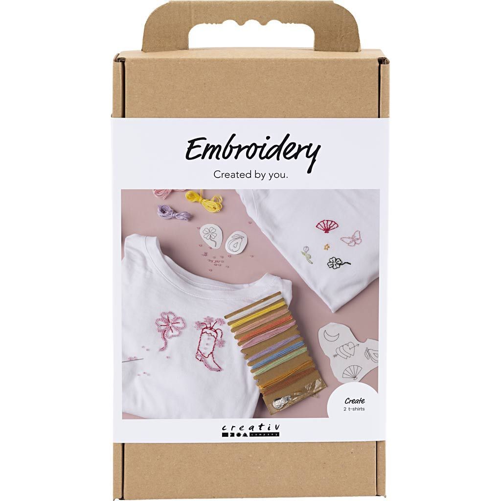 Kreativ Set Stickereien, T-Shirt, Wei�