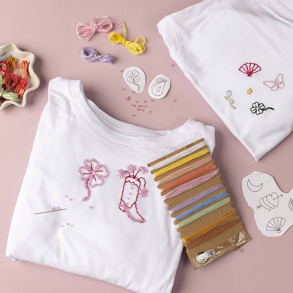 Kreativ Set Stickereien, T-Shirt, Wei� Bild 4