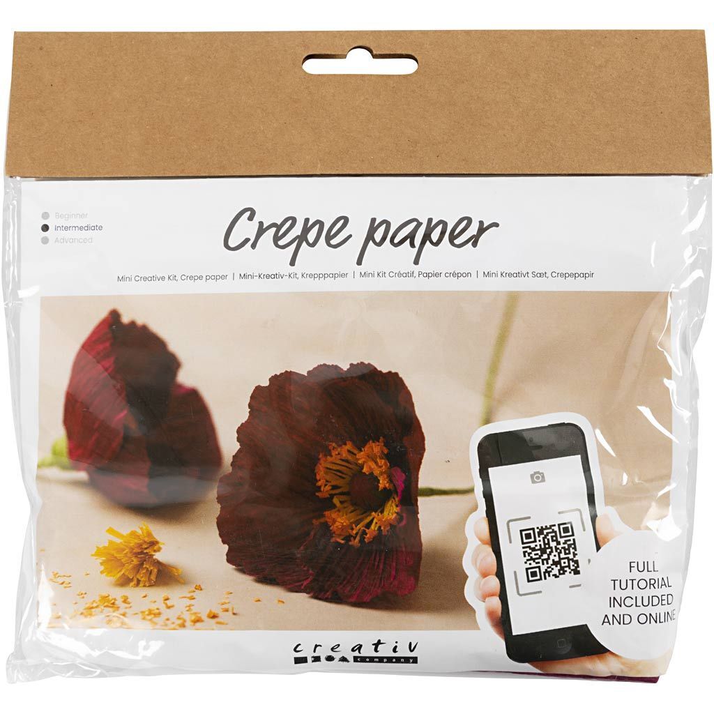 Kreativ Set Floristen-Krepppapier, Mohn, Extrastarkes Krepp, 105 g