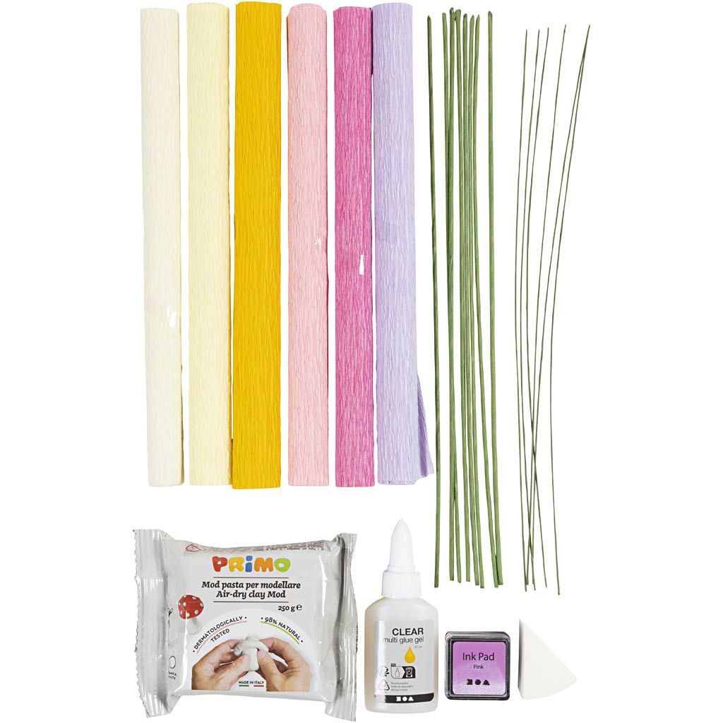 Kreativ Set Floristen-Krepppapier, Blumen, Pastellfarben Bild 3
