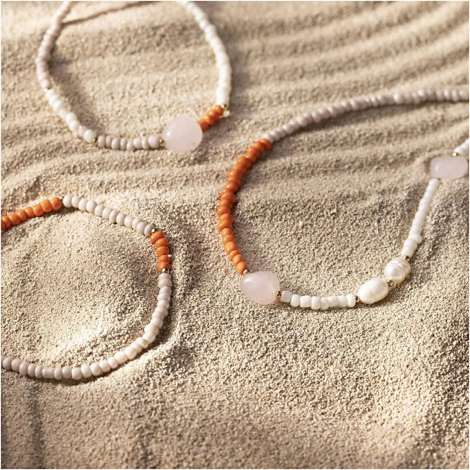 NEU Mini Kreativ Set Schmuck, Halskette und Armband aus Rosenquarz Bild 3