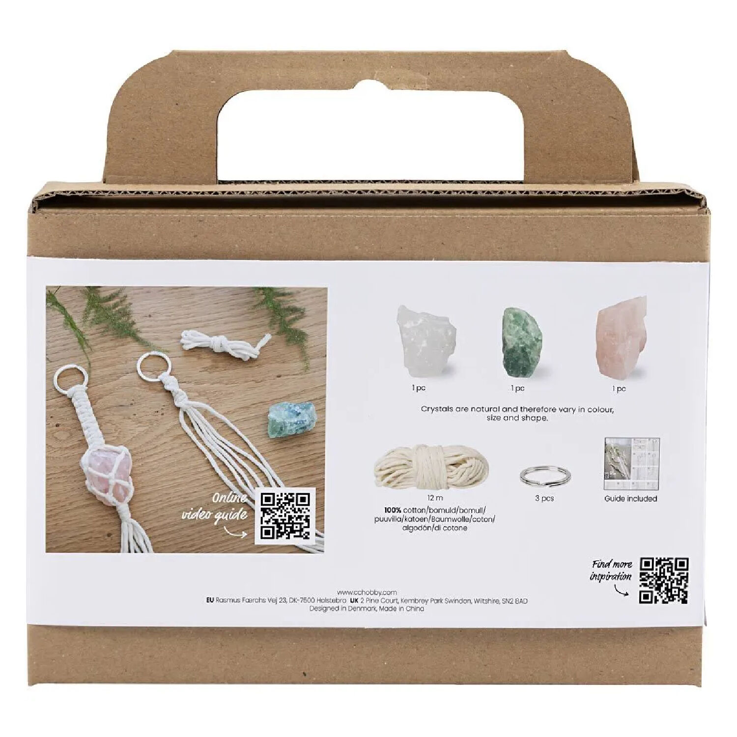 NEU Mini Kreativ Set Macram, Schlsselanhnger mit echten Kristallen Bild 2