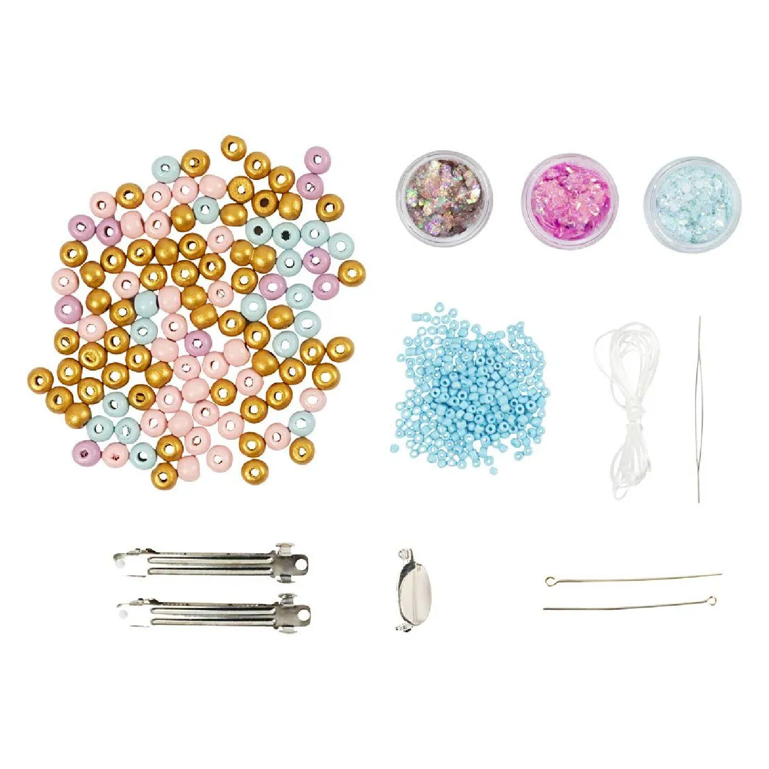 NEU Mini Kreativ Set Schmuck mit Glitter Clay, fr Halskette, Armband, Clips, Brosche Bild 3