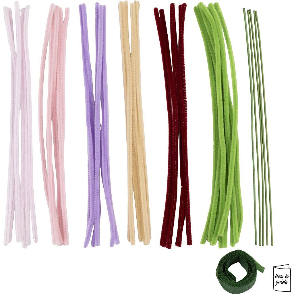 Kreativ Set Blumen aus Pfeifenreiniger / Biegepl�sch / Chenilledraht, Tulpen, Sortierte Farben Bild 3