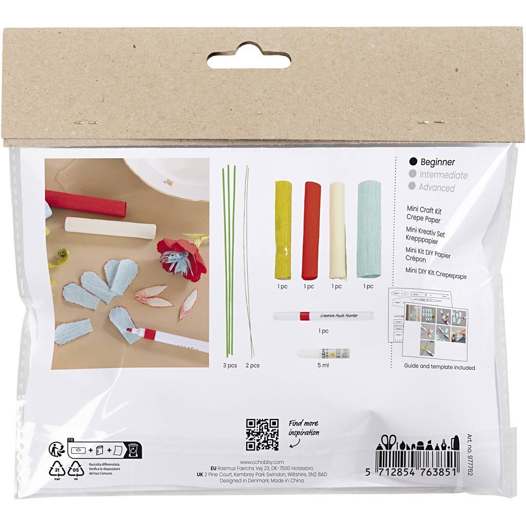 Kreativ Set Floristen-Krepppapier, Kreppblumen, Pastellfarben Bild 2