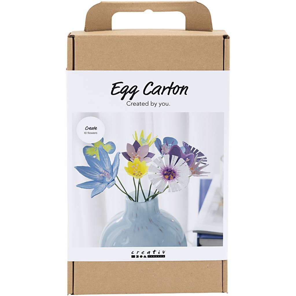 Kreativ Set Eierkarton-Blumen, Pastellfarben