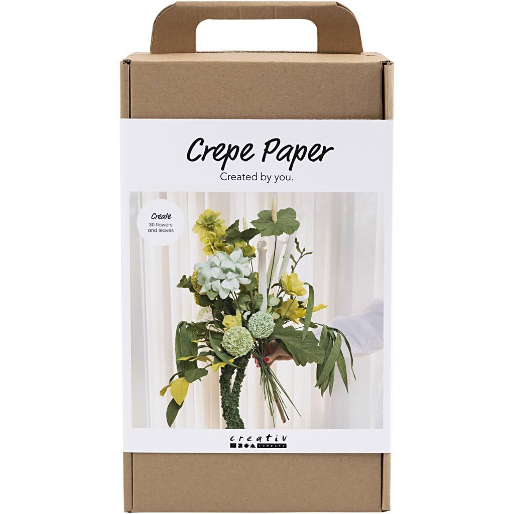 Maxi Kreativ Set Floristen-Krepppapier, Blumenstrau�, Hellgr�n, Dunkelgr�n, Pastellgr�n, Wei�