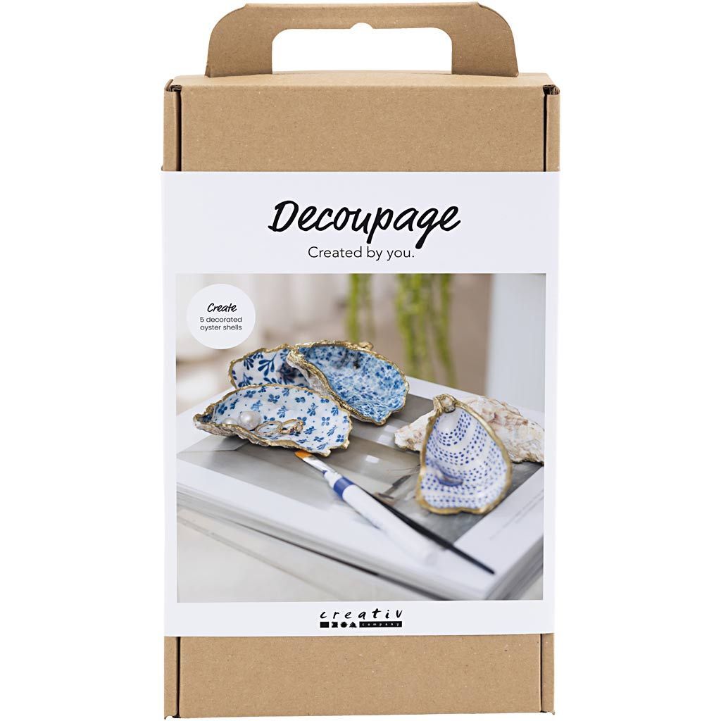 Kreativ Set D�coupage, Austernschalen, Blau