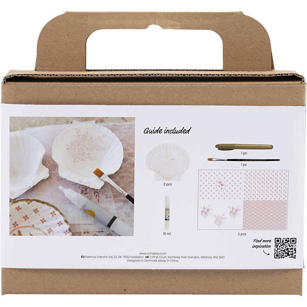 Mini Kreativ Set D�coupage, Muschelschalen, Rosa mattiert Bild 2