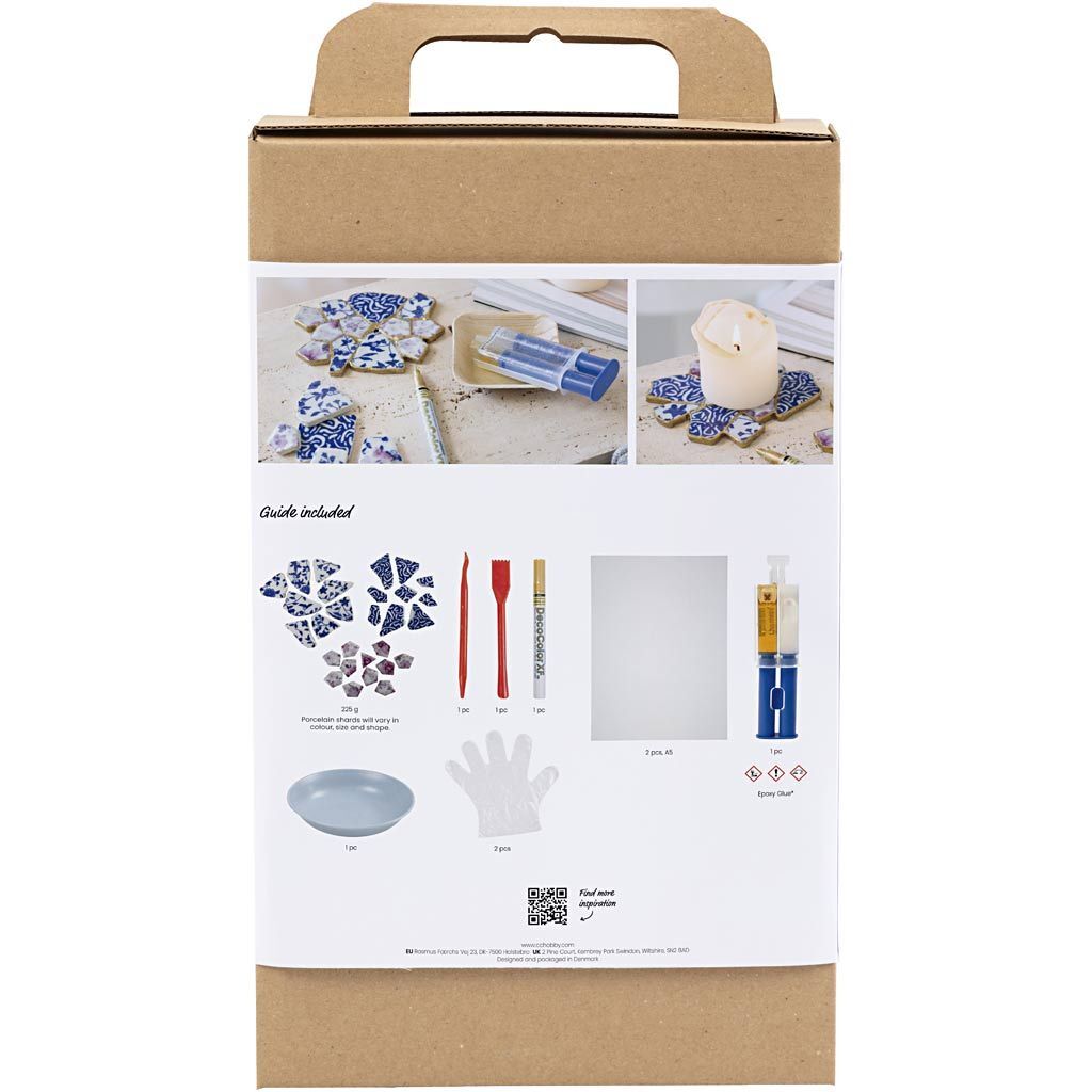 Kreativ Set Kintsugi, Untersetzer, Blau, Gold, Rosa, Wei� Bild 2