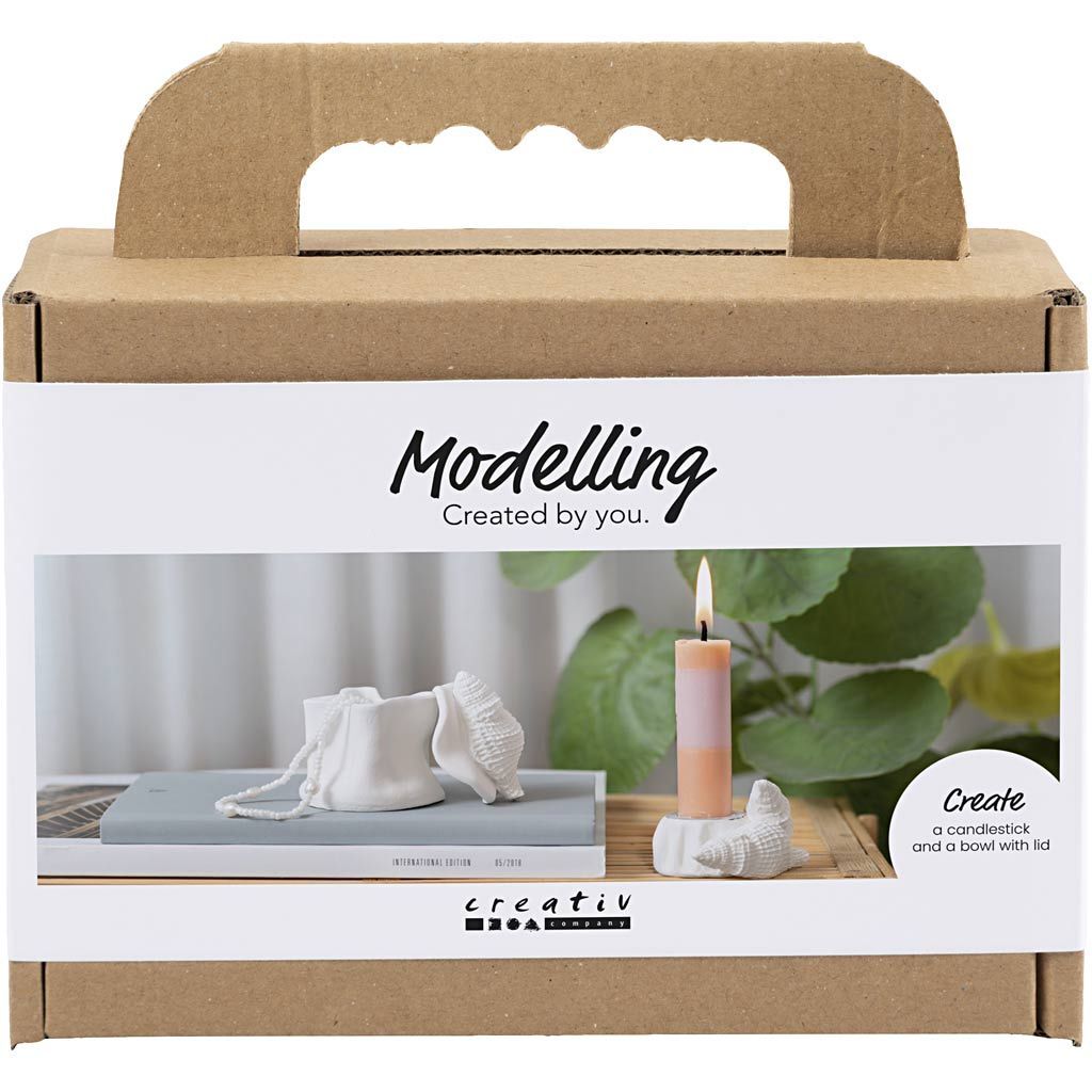 Kreativ Set Modellieren, Kerzenhalter mit Muscheln