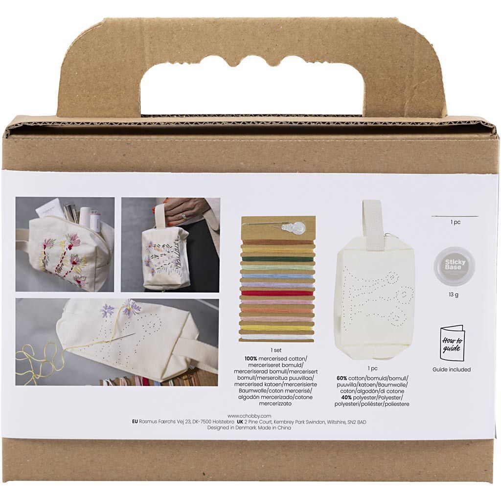 Kreativ Set Sticken, Kosmetiktasche, Creme Bild 2