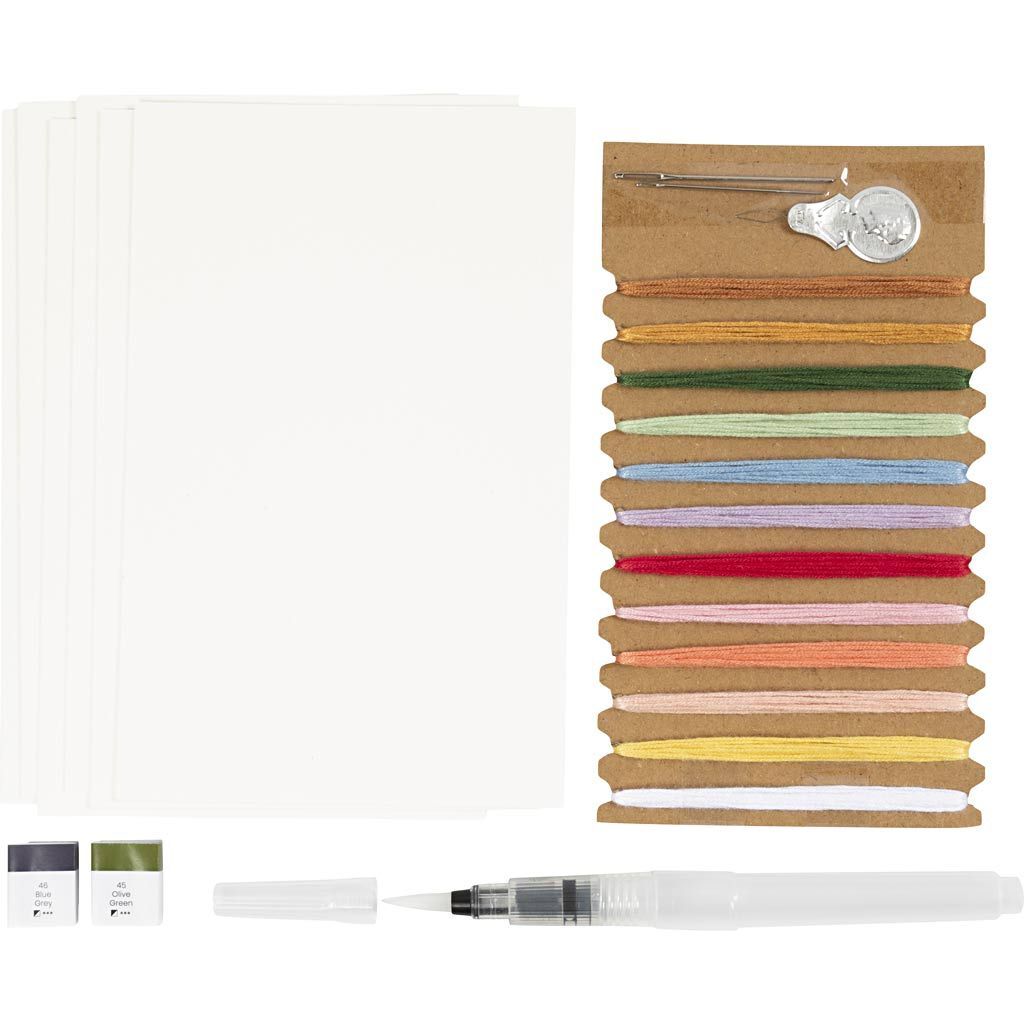 Kreativ Set Sticken, Gem�lde mit Stickerei, Sortierte Farben Bild 3