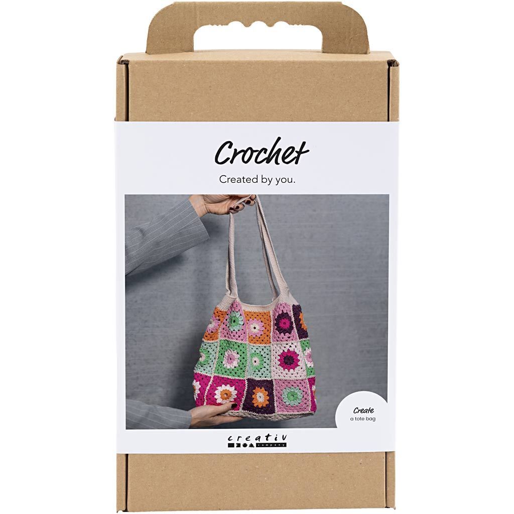 Kreativ Set H�keln, Tasche, Sortierte Farben, Creme