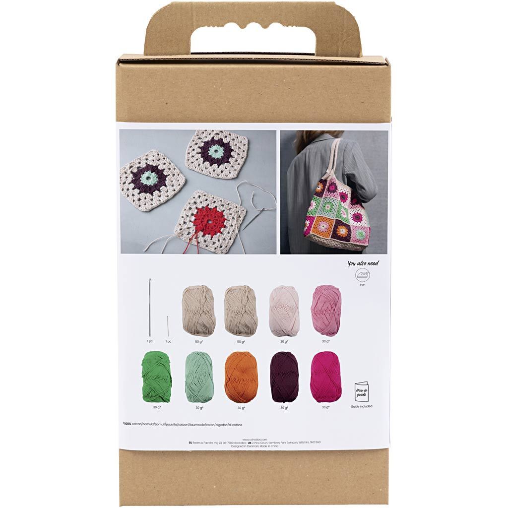 Kreativ Set H�keln, Tasche, Sortierte Farben, Creme Bild 2