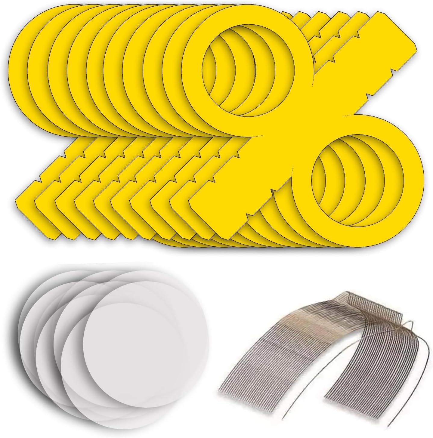 NEU Laternen-Set Gelb, 10 runde Laternen-Rohlinge, 10 Bgel & 20 runde Laternenzuschnitte