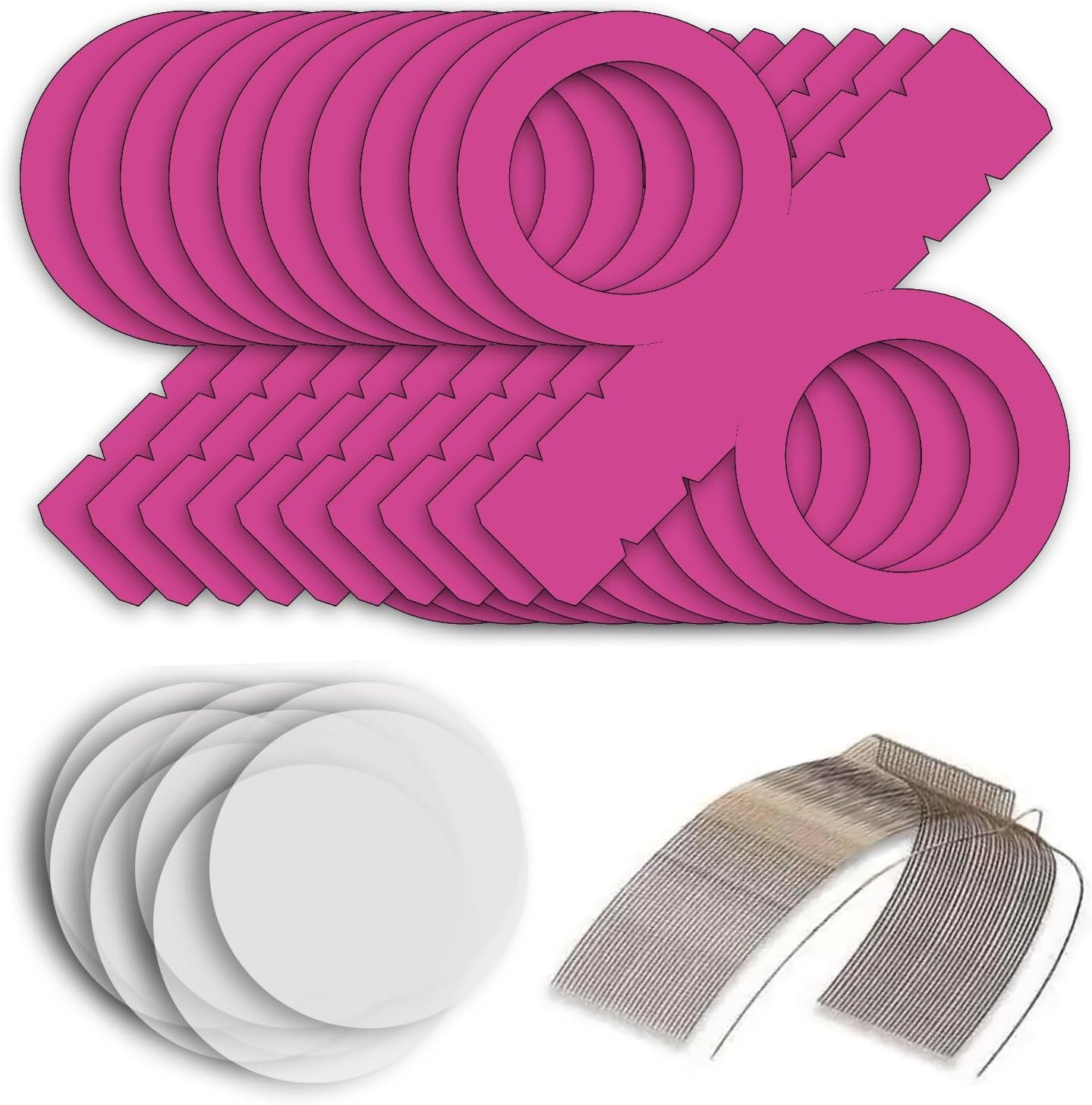 NEU Laternen-Set Pink, 10 runde Laternen-Rohlinge, 10 Bgel & 20 runde Laternenzuschnitte