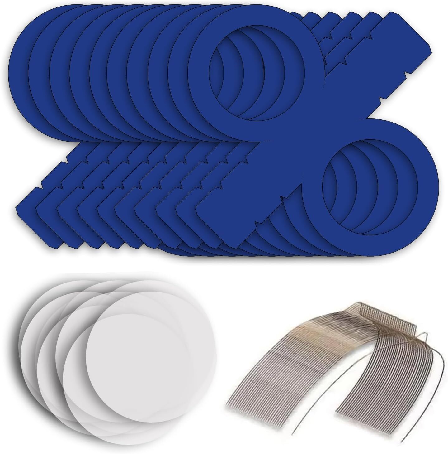 NEU Laternen-Set Blau, 10 runde Laternen-Rohlinge, 10 Bgel & 20 runde Laternenzuschnitte