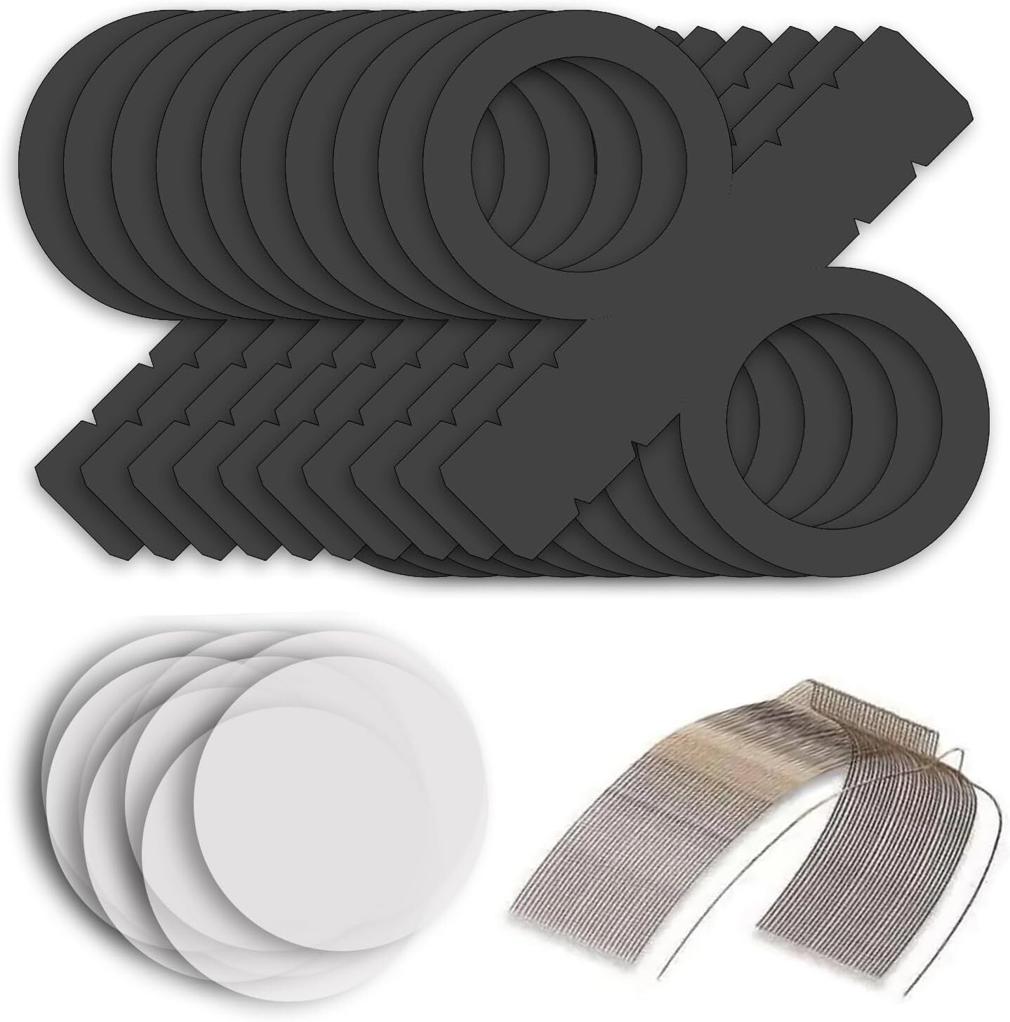 NEU Laternen-Set Schwarz, 10 runde Laternen-Rohlinge, 10 Bgel & 20 runde Laternenzuschnitte