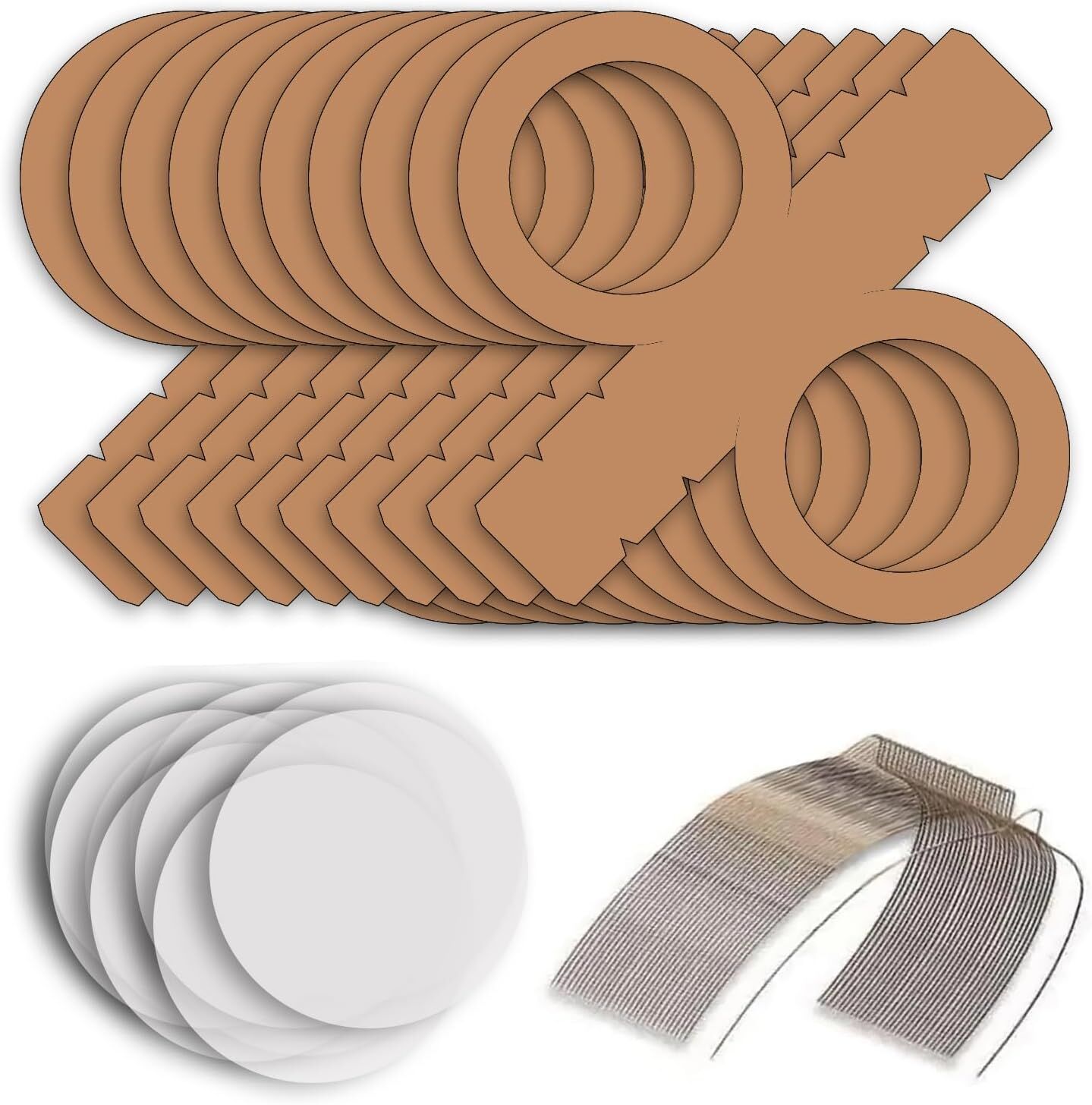 NEU Laternen-Set Kraftkarton, 10 runde Laternen-Rohlinge, 10 Bgel & 20 runde Laternenzuschnitte
