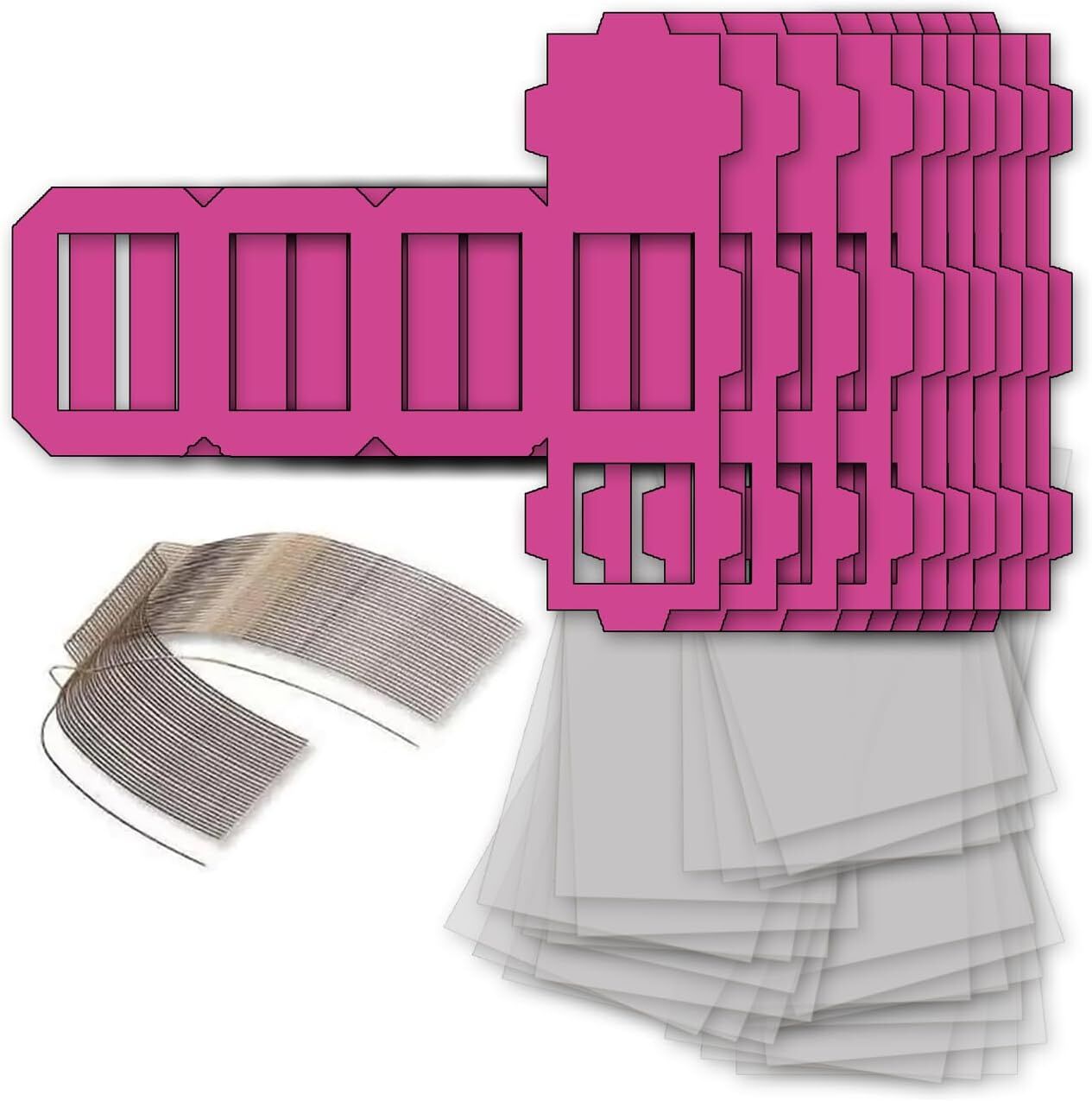 NEU Laternen Bastelset MINI Eckig Pink, 10 pinke Rohlinge, 10 Bgel, 25x Transparentpapier 15,5x37 cm