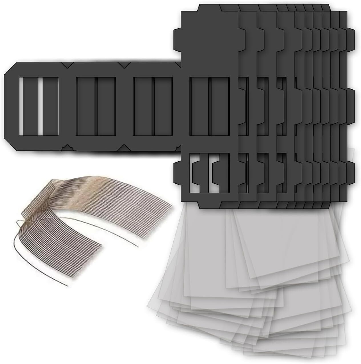 NEU Laternen Bastelset MINI Eckig Schwarz,10 schwarze Rohlinge, 10 Bgel, 25x Transparentpapier 15,5x37cm