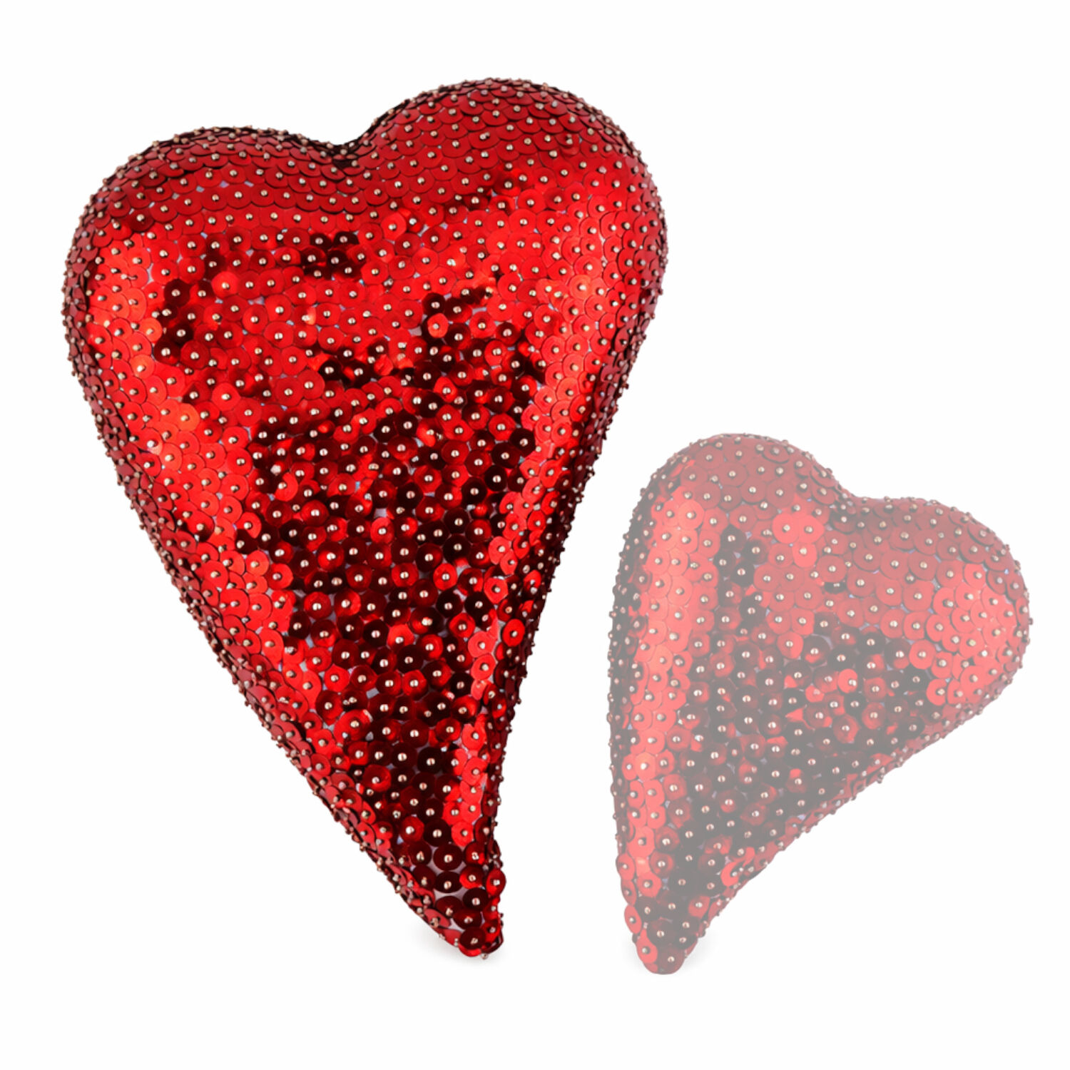 DIY Set Muttertag, Bastelset Pailletten Herz, Styroporherz flach 20cm, 1 Pack Pailletten rot, Stecknadeln 10mm Bild 4