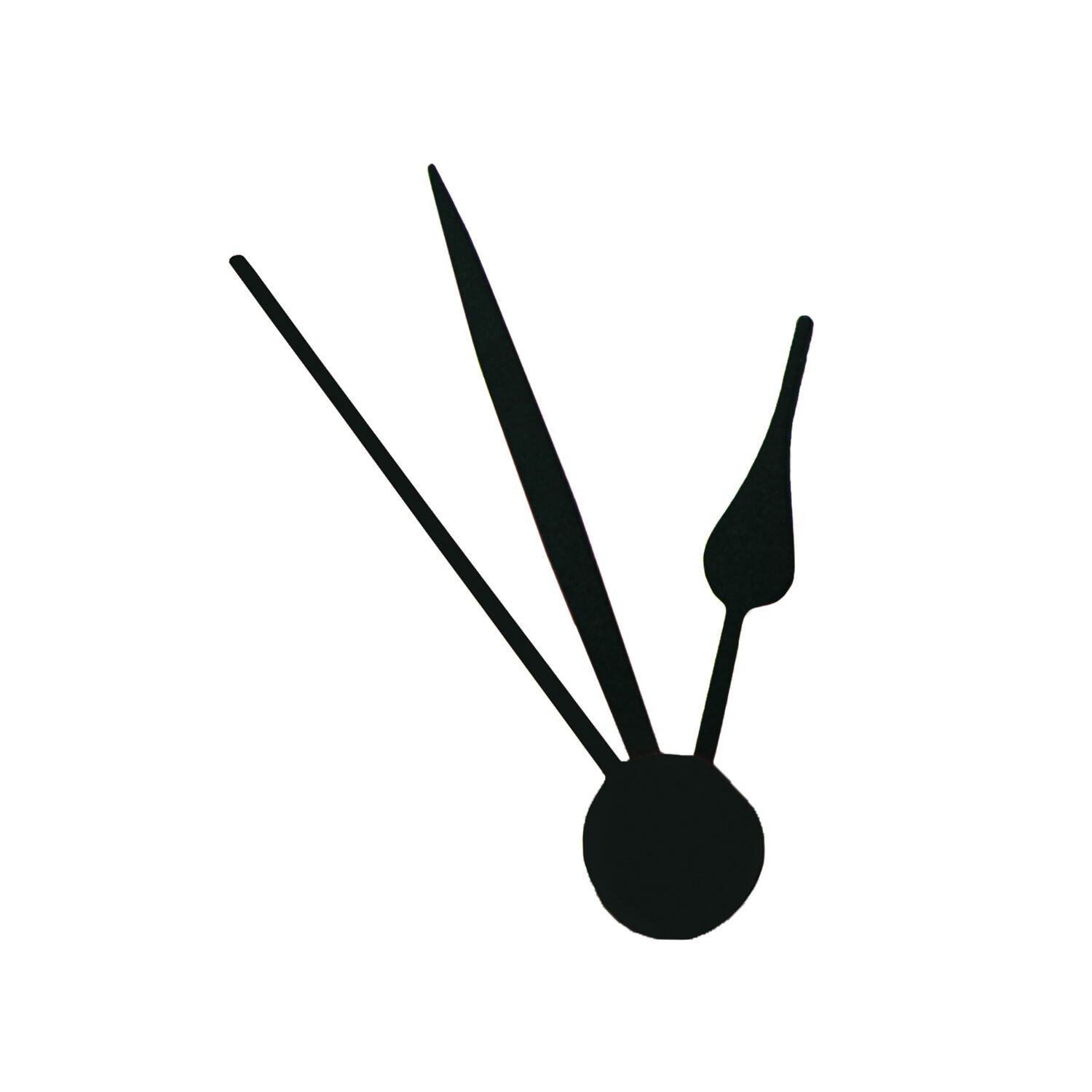 NEU Kunststoff Uhrzeiger-Set 3 tgl., 45/65 mm, Herzform mit Sekundenzeiger