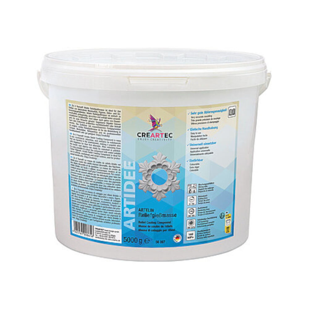 Artelin Reliefgie�masse, besonders fein, elfenbein, 5000g im wiederverschlie�baren Kunststoffeimer